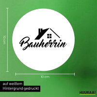 Aufkleber Bauherrin 10cm rund