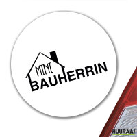 Aufkleber Mini Bauherrin 10cm rund