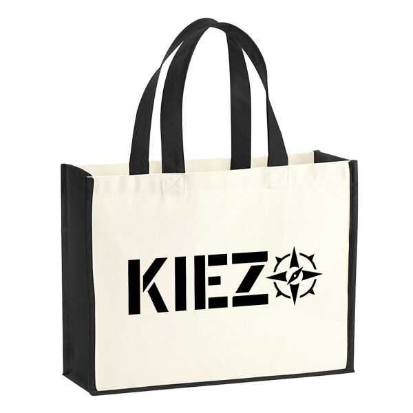 Jutetasche Kiez Kompass 21 Liter Black