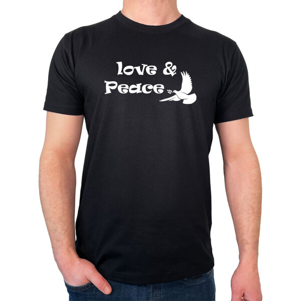 Herren T-Shirt Love & Peace  Größe S-3XL