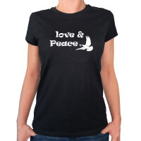 Damen T-Shirt Love & Peace  Größe XS-XXL