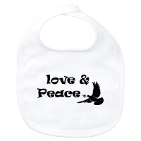 Baby Lätzchen Love & Peace  Klettverschluss