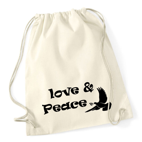 Turnbeutel Love & Peace  12 Liter