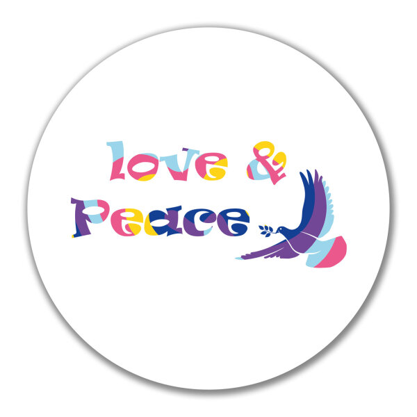 Aufkleber Love & Peace  10cm Sticker
