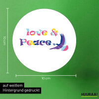 Aufkleber Love & Peace  10cm Sticker