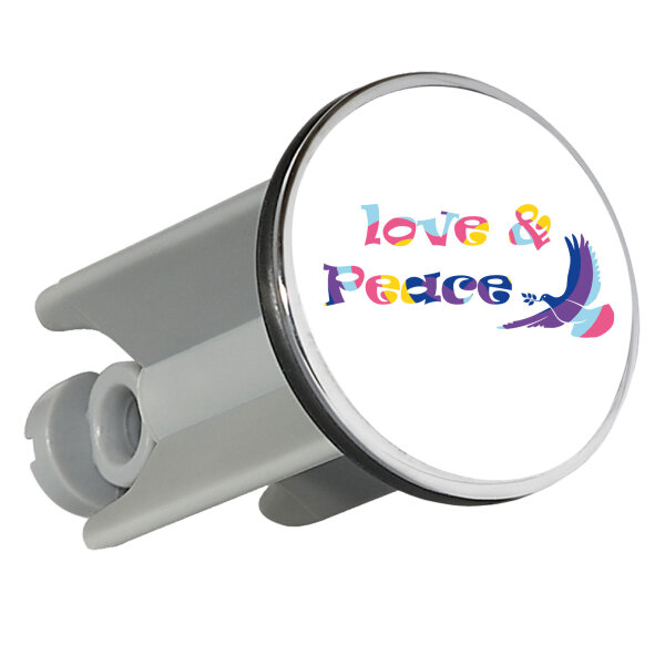 Waschbeckenstöpsel Love & Peace  4cm Abflussstopfen