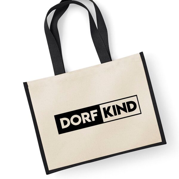 Jutetasche Dorfkind Modern Black 21 Liter
