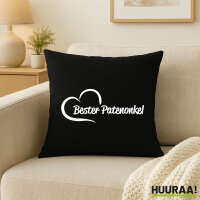Kissen Bester Patenonkel Herz 40x40cm