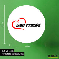 Aufkleber Bester Patenonkel Herz 10cm Sticker