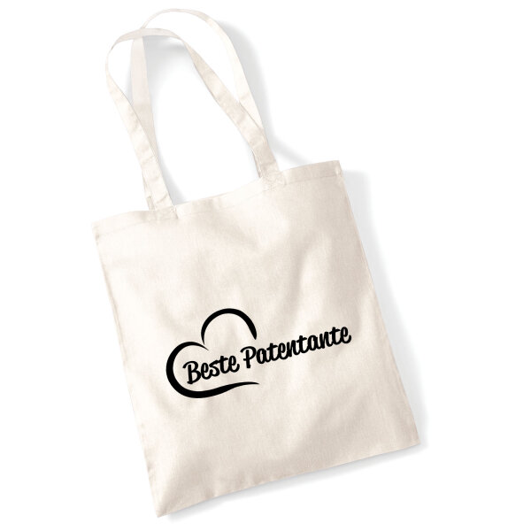 Jutebeutel Beste Patentante Herz 10 Liter
