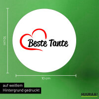 Aufkleber Beste Tante Herz 10cm Sticker