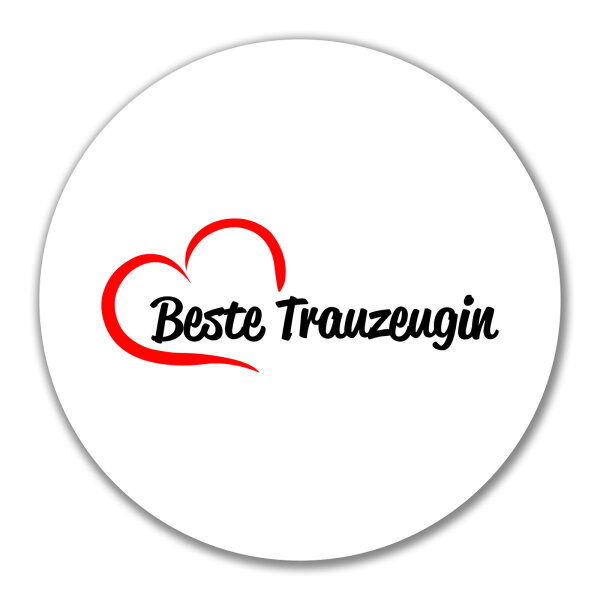 Aufkleber Beste Trauzeugin Herz 10cm Sticker