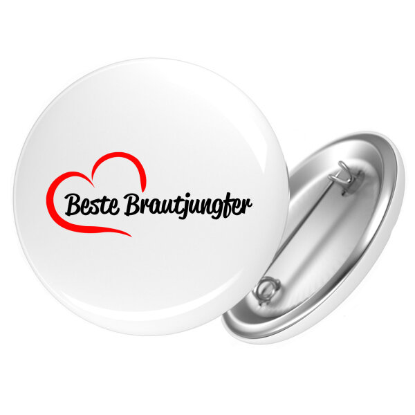 Button Beste Brautjungfer Herz