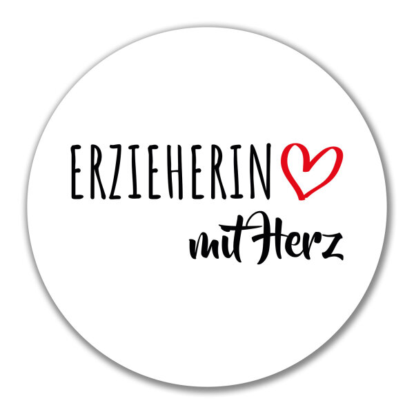 Aufkleber Erzieherin mit Herz 10cm Sticker