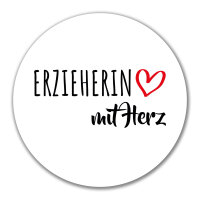 Aufkleber Erzieherin mit Herz 10cm Sticker