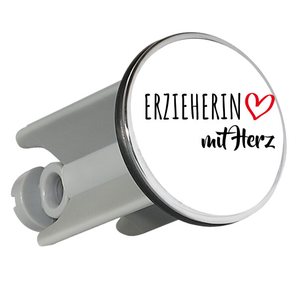 Waschbeckenstöpsel Erzieherin mit Herz 4cm Abflussstopfen