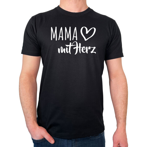 Herren T-Shirt Mama mit Herz Größe S-3XL