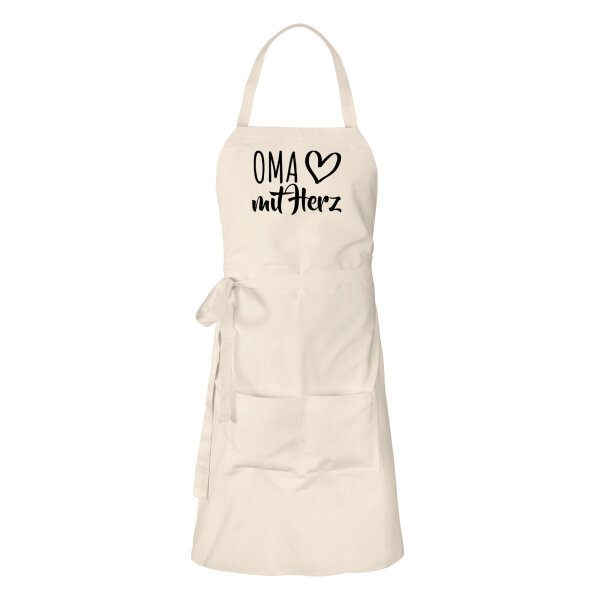 Grillschürze Oma mit Herz Natur