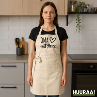 Grillschürze Oma mit Herz Natur