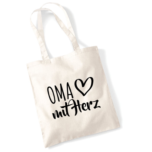 Jutebeutel Oma mit Herz 10 Liter