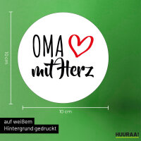 Aufkleber Oma mit Herz 10cm Sticker