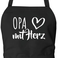 Kochschürze Opa mit Herz Schwarz