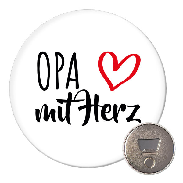 Magnet Opa mit Herz 59mm Kühlschrankmagnet Flaschenöffner