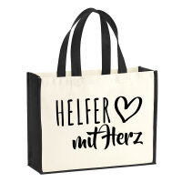 Jutetasche Helfer mit Herz 21 Liter Black