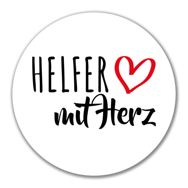 Aufkleber Helfer mit Herz 10cm Sticker