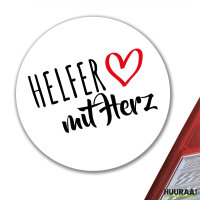 Aufkleber Helfer mit Herz 10cm Sticker