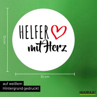 Aufkleber Helfer mit Herz 10cm Sticker