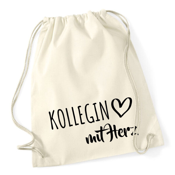 Turnbeutel Kollegin mit Herz 12 Liter
