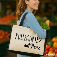 Jutetasche Kollegin mit Herz 21 Liter Black