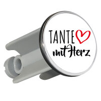 Waschbeckenstöpsel Tante mit Herz 4cm Abflussstopfen