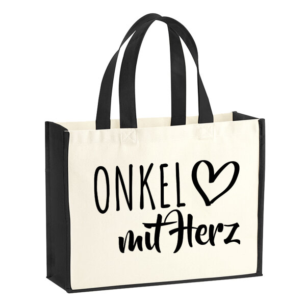 Jutetasche Onkel mit Herz 21 Liter Black