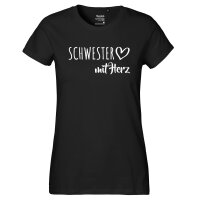 Damen T-Shirt Schwester mit Herz Größe XS-XXL