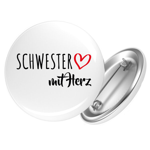 Button Schwester mit Herz