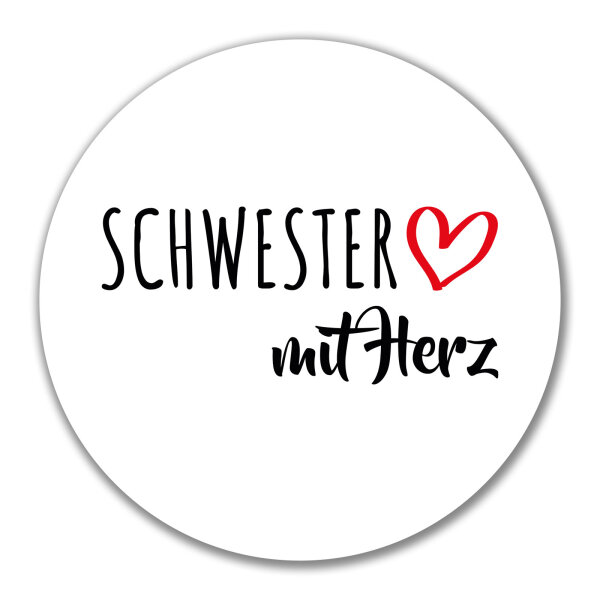 Aufkleber Schwester mit Herz 10cm Sticker