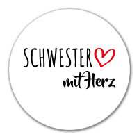 Aufkleber Schwester mit Herz 10cm Sticker