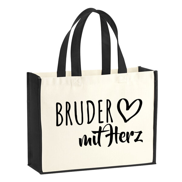 Jutetasche Bruder mit Herz 21 Liter Black