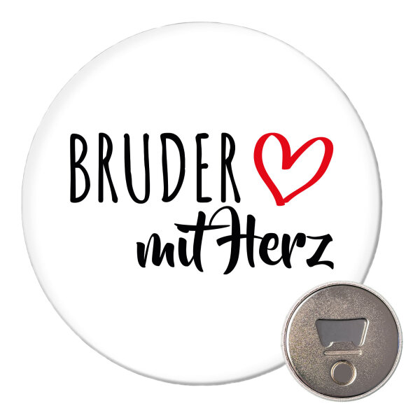 Magnet Bruder mit Herz 59mm Kühlschrankmagnet Flaschenöffner