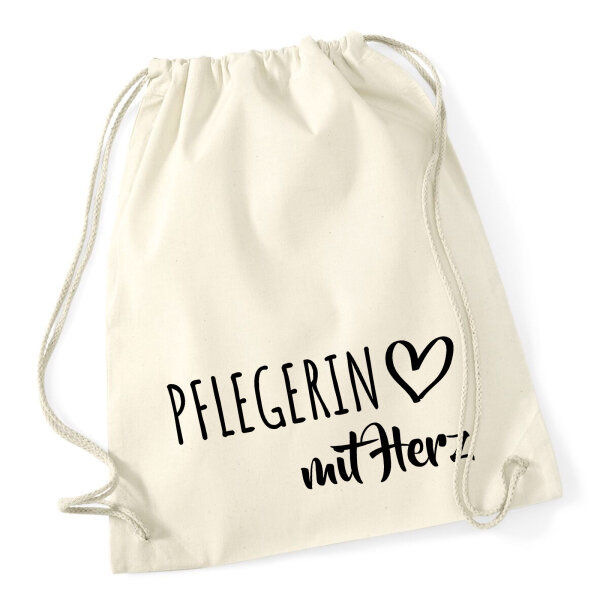 Turnbeutel Pflegerin mit Herz 12 Liter