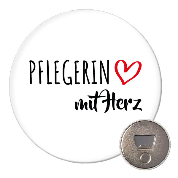Magnet Pflegerin mit Herz 59mm Kühlschrankmagnet Flaschenöffner