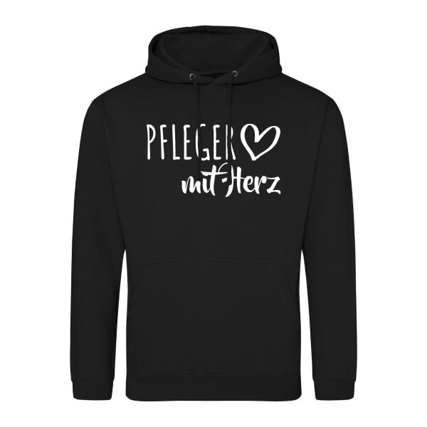 Unisex Hoodie Pfleger mit Herz Größe S-3XL