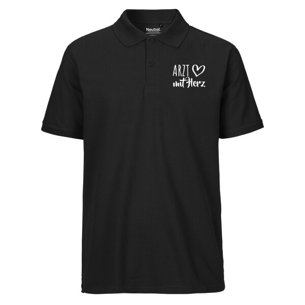 Herren Polo Shirt Arzt mit Herz Größe S-3XL