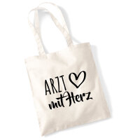 Jutebeutel Arzt mit Herz 10 Liter