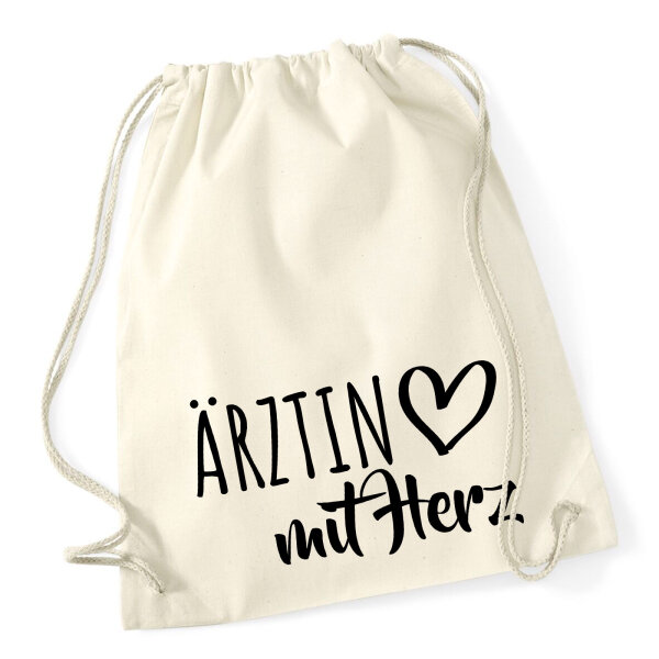Turnbeutel Ärztin mit Herz 12 Liter