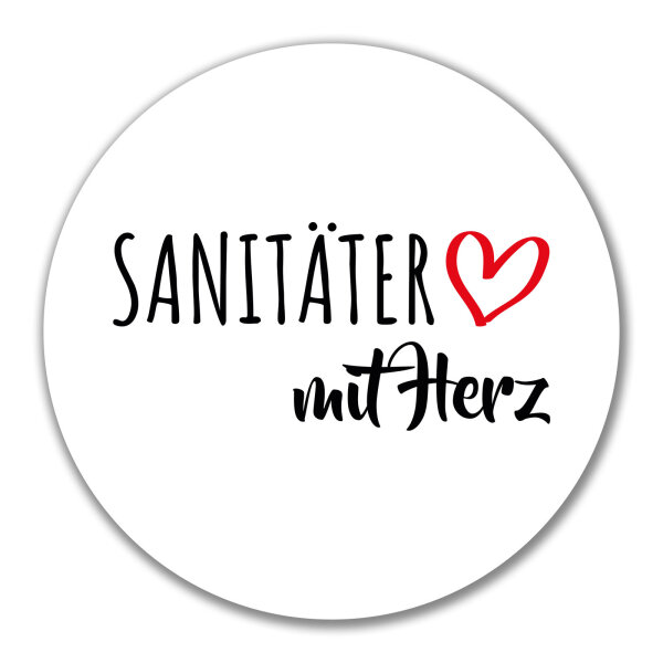 Aufkleber Sanitäter mit Herz 10cm Sticker