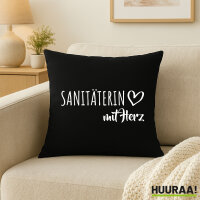 Kissen Sanitäterin mit Herz 40x40cm