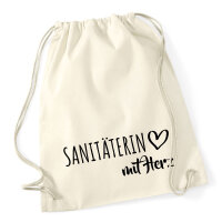 Turnbeutel Sanitäterin mit Herz 12 Liter